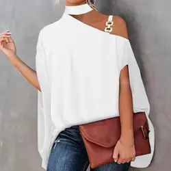 Women Sexy One Shoulder Off Shirt Chic Elegant Top Loose Oversized Shirts & Blouses Women'S Autumn Clothing Blusas Para Mujer