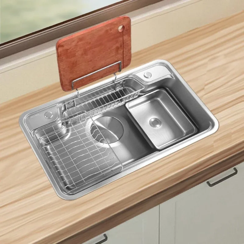 Premium Japanese Style Large Single Basin Kitchen Sink Thick 304 Stainless Steel Durable Undermount Family Home Use Kitchen Sink
