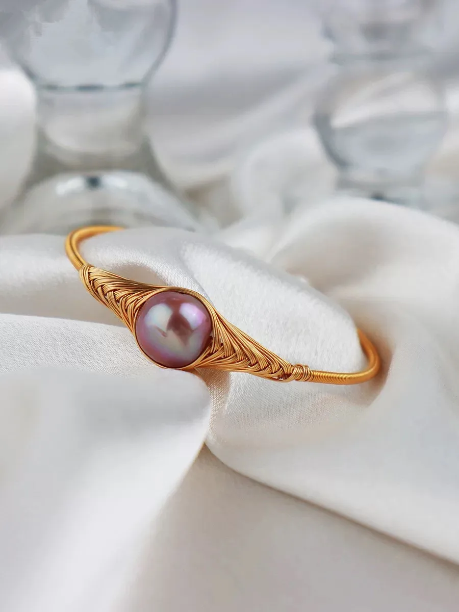 100 % natürliche Süßwasserperle, 14 Karat Gold gefüllt, Damen-Armreif, Schmuck, Frauen-Geburtstagsgeschenke, kein Verblassen, günstig – Detail 4