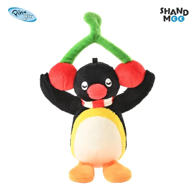 جديد حقيقي Pingu ألعاب من نسيج مخملي البطريق دمية محشوة الكرز الاستماع أفخم المفاتيح البطريق الإبداعية الفاكهة سلسلة لعبة هدية لعبة #6