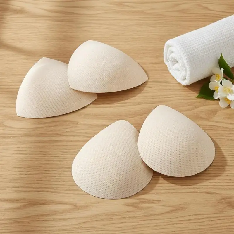 Soft Breathable Bra Insert Pads Triangular Teardrop 4 Sizes For Sports Bras Swimwear