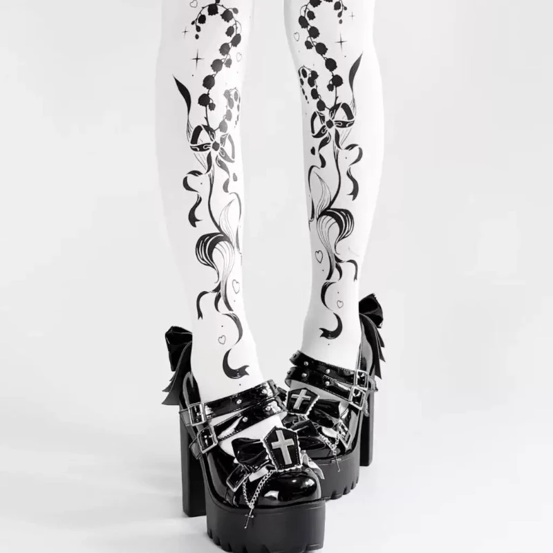 

Japanese Original Goth Dark Lolita High Heels Women's Millennial Babes Subculture Y2k Punk Large Size Lolita Shoes Female