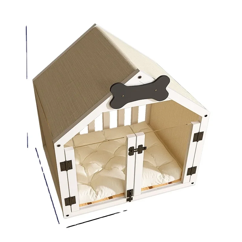 Kingtale Hot Sale Pet Suppliers Luxury Wooden Pet House With Roof Dog Kennel For Playing And Resting