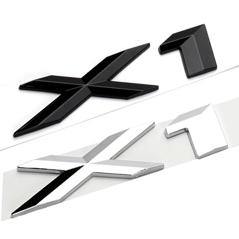 

3D ABS Black Chrome Letters For Car Logo X1 Stickers X1 E84 F48 U11 2013 2016 2014 207 2018 2019 Lettering Accessories