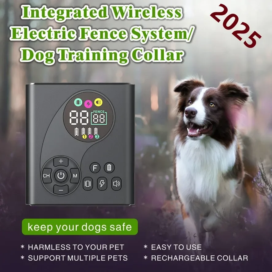 

New Pet Electric Wireless Fence, Electronic Pet Containment System Fence, Waterproof Rechargeable Dog Shock Trainning Collars