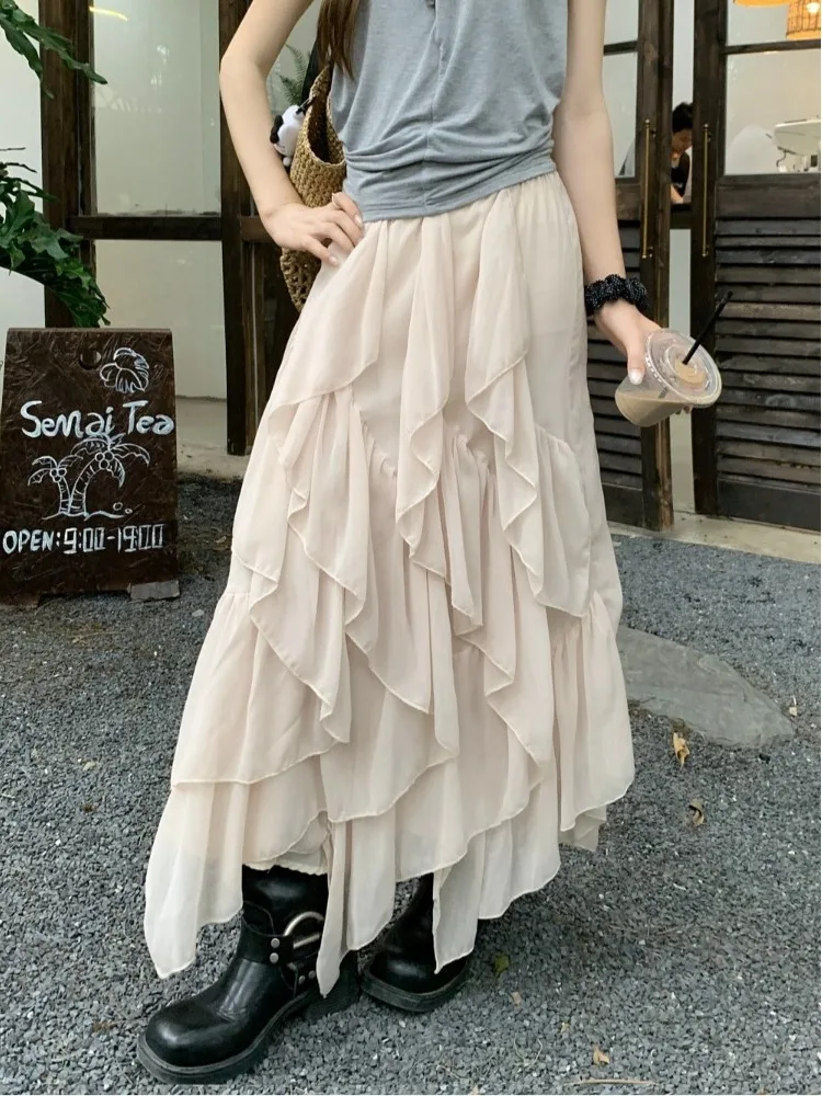 

Юбка-полусолнце с высокой талией для женщин, свободного кроя, с расклешенным подолом, дышащая, приятная к телу, с высококачественной вышивкой