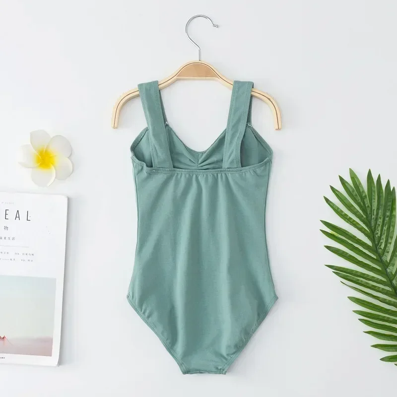 فتاة كبيرة يوتار الباليه قطع تانك قطعة واحدة بروتيل ارتداءها ملابس الرقص زي موكا اللون رخيصة