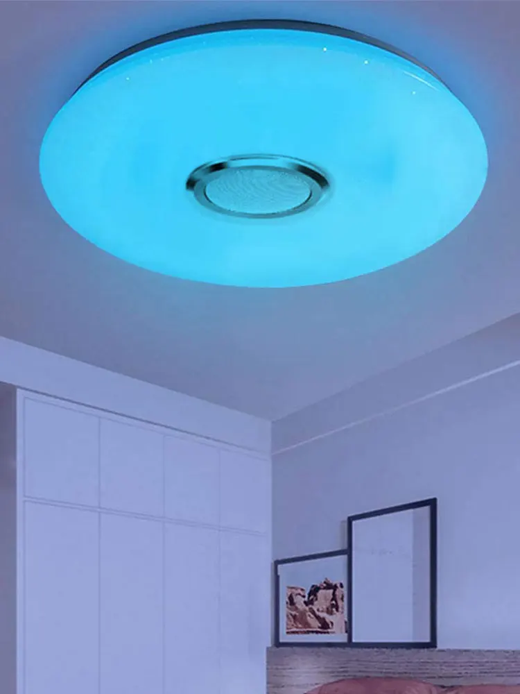 RGB LED Ceiling Light APP Control Bluetooth-compatible Modern Ceiling Lamp Dimmable Smart Ceiling Light with Speaker 2800K-6500K