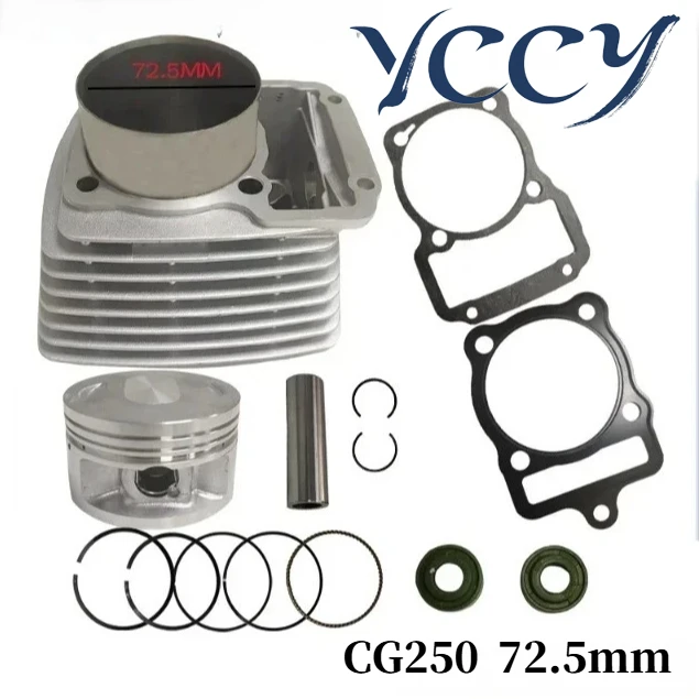 

Комплект прокладок поршня цилиндра двигателя мотоцикла с большим диаметром 72,5 мм для Honda CG 250 CG250, обновление до CG350 ATV, оборудование