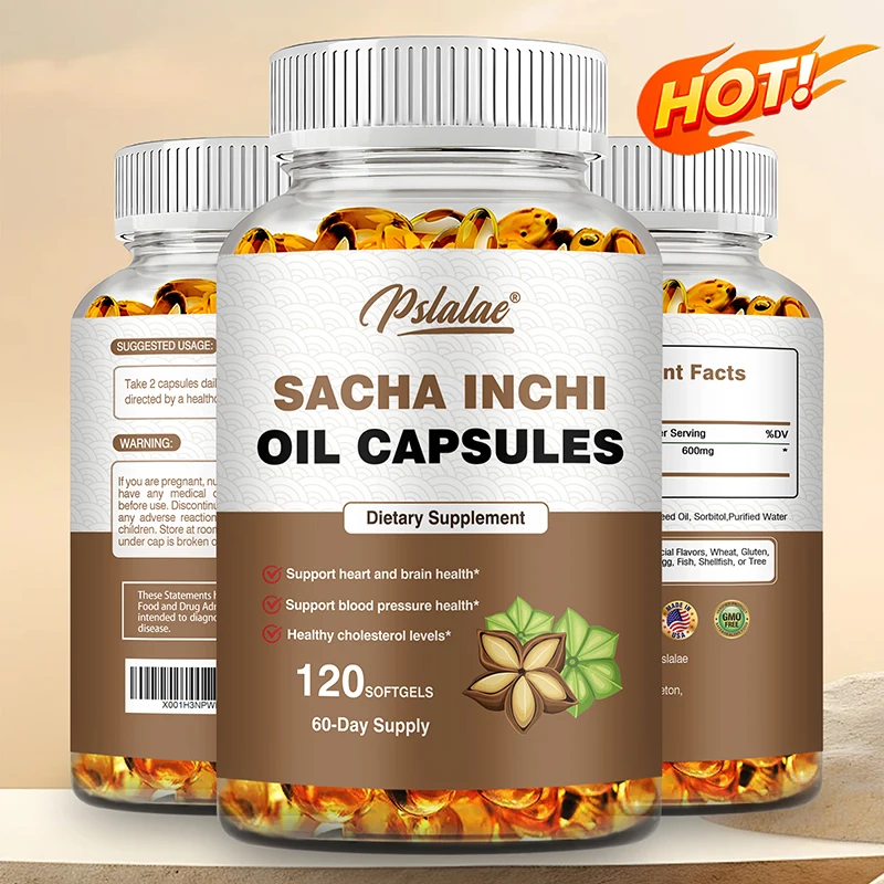 

Sacha Inchi Oil - Supports Heart, Brain, Blood Pressure Health, Regularity, Skin Improvement, and Inflammation Reduction