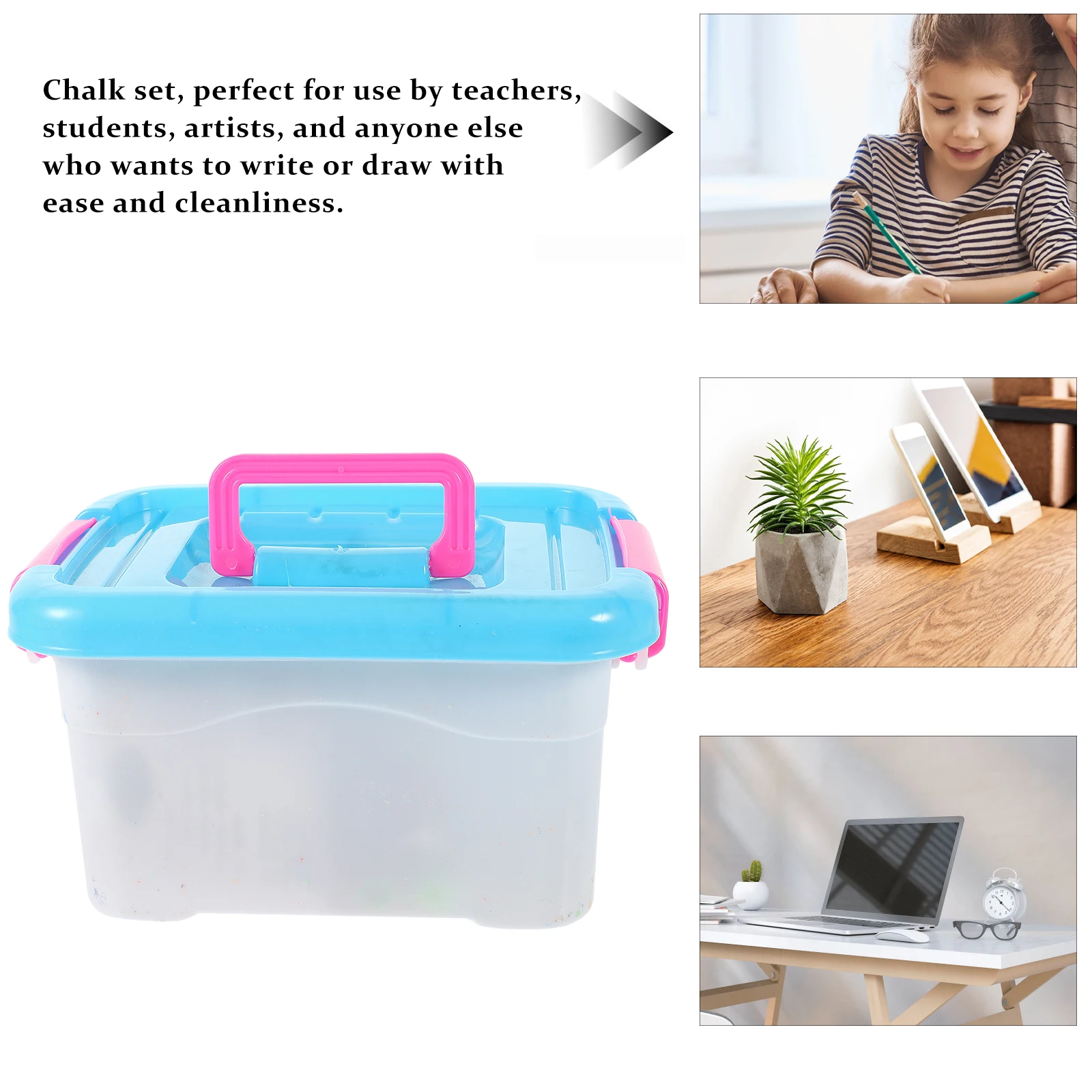 1 set di gessi colorati con supporto per gomma per bambini, insegnanti, aula, lavagna, disegno, scrittura, forniture, gesso