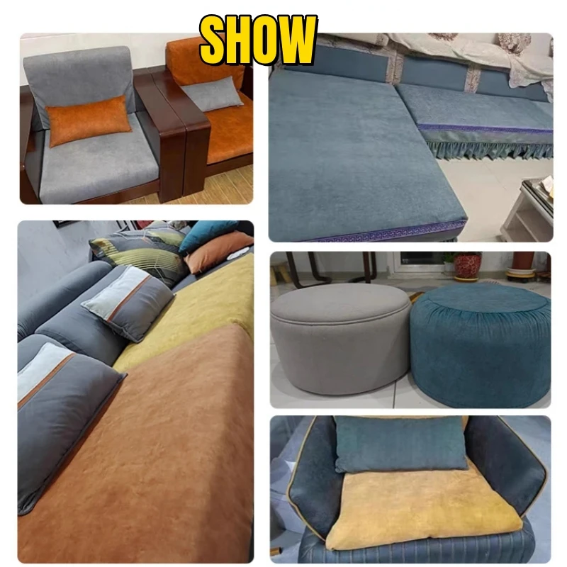 

Elastic Suede Fabric No Adhesive Double-Side Upholstery Suede Wrap Trim Cloth for Car Interior Decor Cushion Sofa Pillows Repair