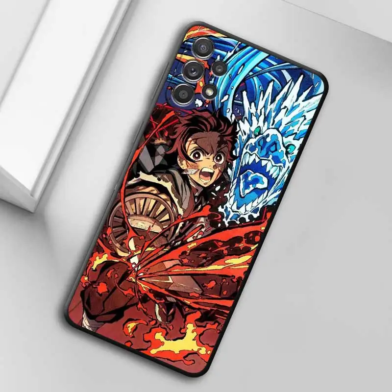 Demon Slayer Nezuko Anime Phone Case for Samsung Galaxy A12 A53 A52 A13 A51 A14 A71 A72 A73 A33 A21s Silicone Funda