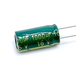 10PCS 16V1000UF 1000UF 16V 8*16 low ESR/impedance high frequency aluminum electrolytic capacitor size 8*16 16V 1000uf 20%