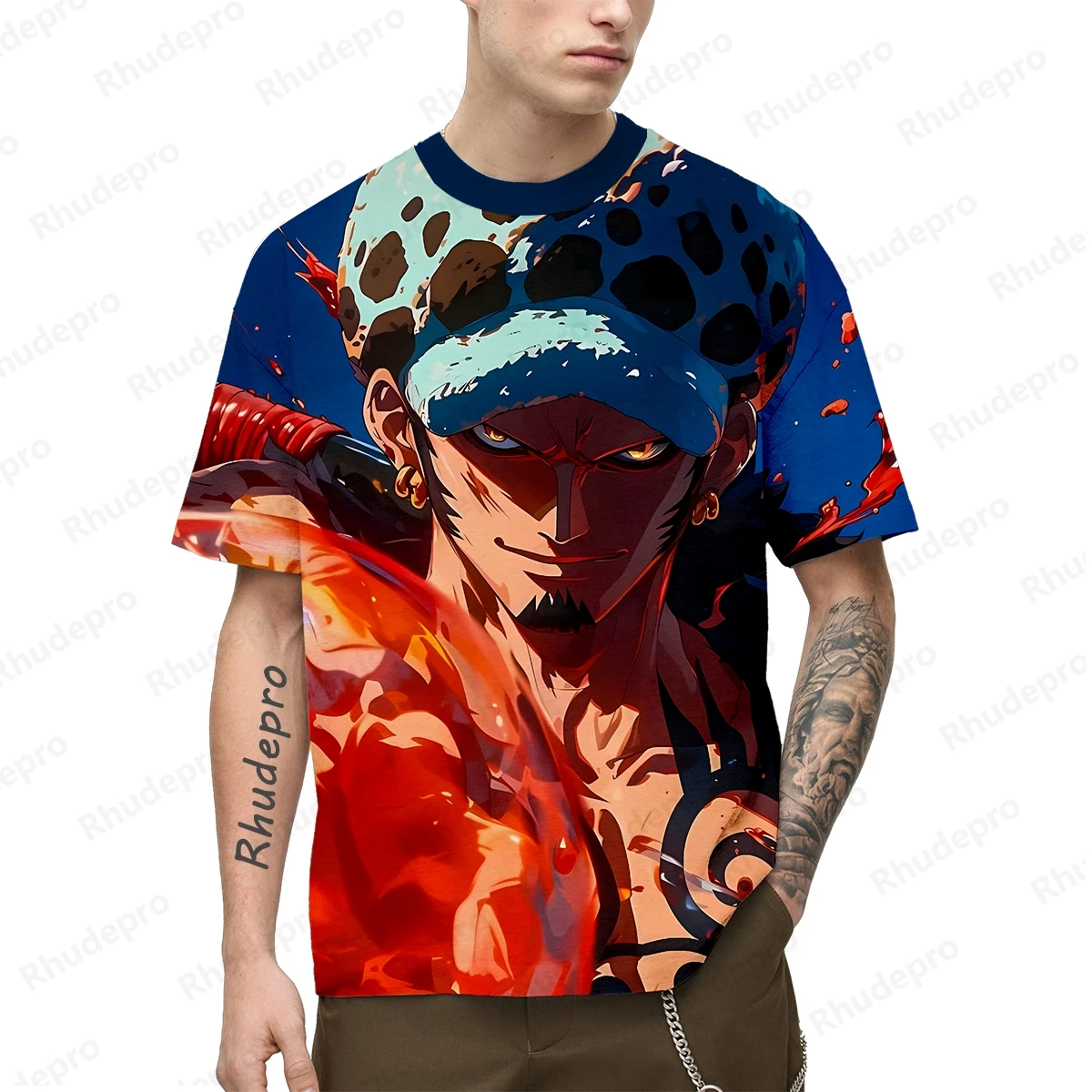 

2024 Popular Anime T-Shirt 3d Japan Anime Men Short Sleeve T-shirt Luffy Shirt Printed T-shirt Men's Cosplay Clothing Tops