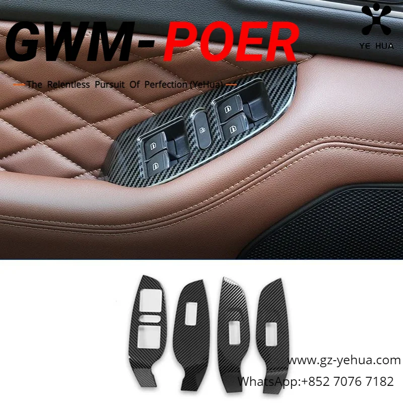 

Great Wall Poer Gwm Poer 2019-2023 Auto Window Glass Lift Switch Panel Armrest Decoration Trim Stickers