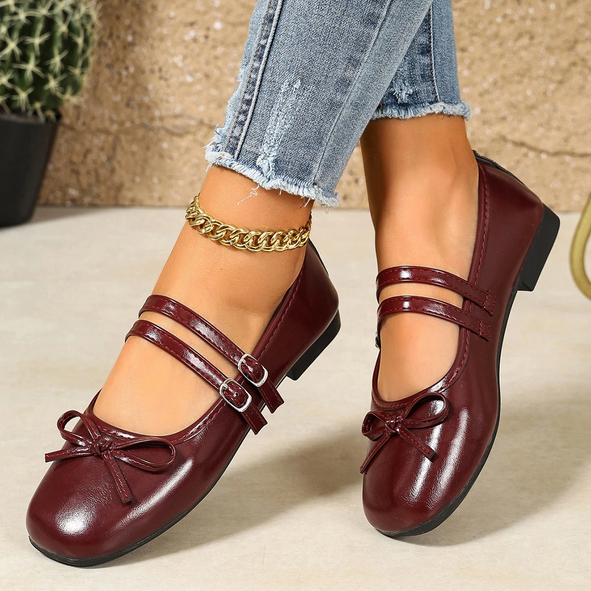 Frühlings- und Herbst-Neuheit: Bequeme Arbeits- und Freizeitschuhe mit eckiger Zehenpartie für Damen, modische und heiß begehrte sexy flache Schuhe mit Schleife. – Detail 7