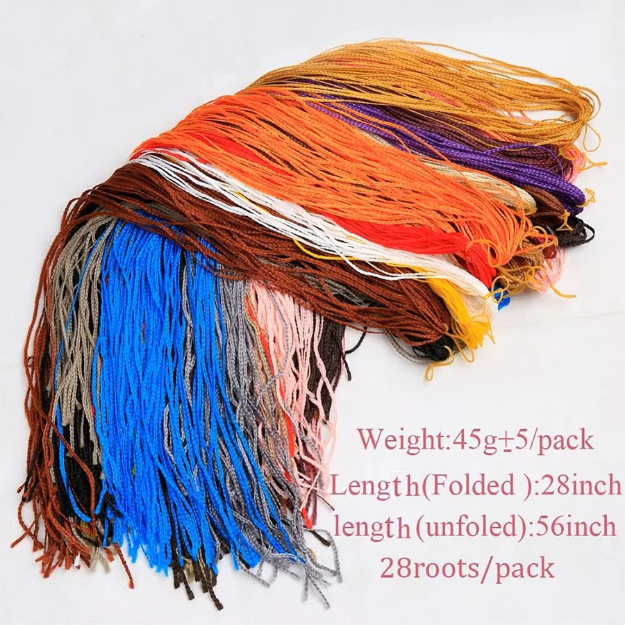 28 Inch Long Curly Synthetic Zizi Braids Colored Crochet Box Braiding Senegalse Twist Braiding Hair Extensions For Women 50g
