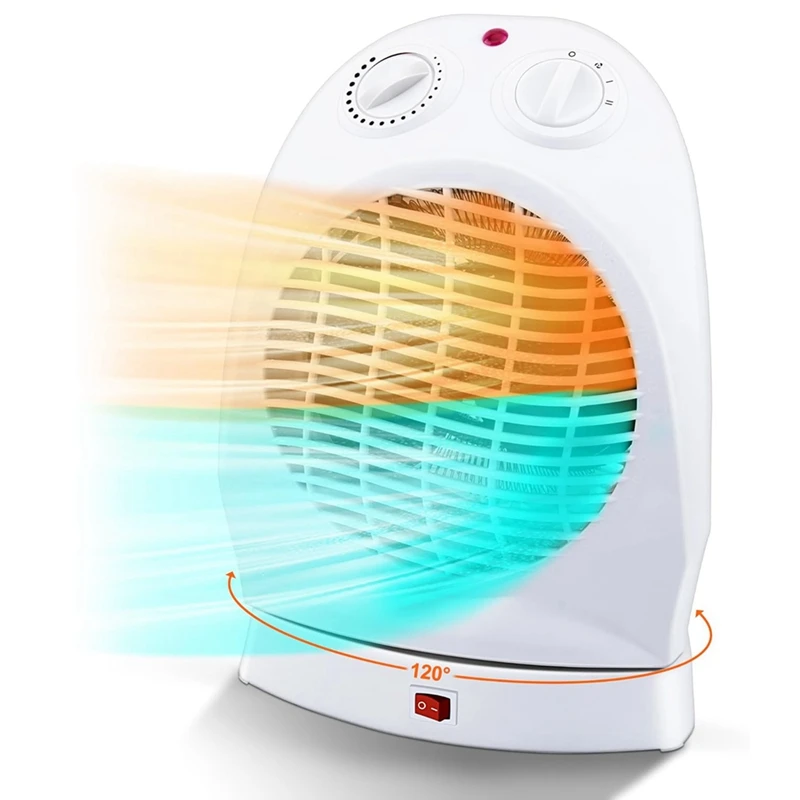 

Fan Heater, Energy-Saving, 2000 W, 120° Portable Fan Heater With 2 Heat Settings, Adjustable Thermostat, EU Plug