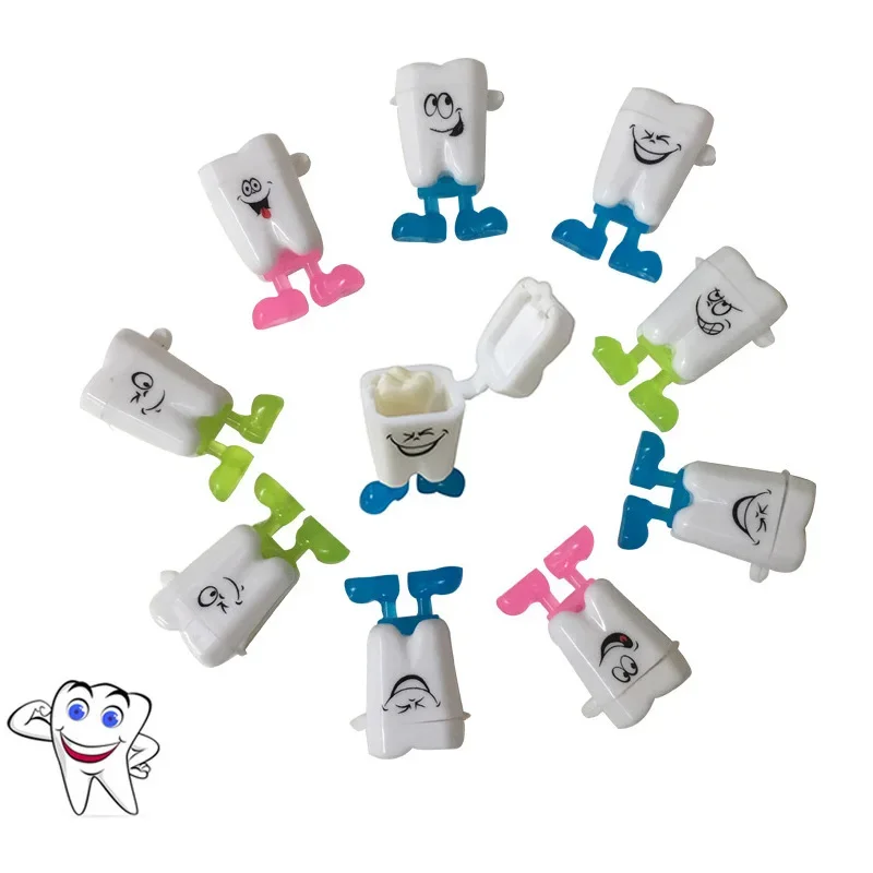 10PCS Baby Tooth Box Cute Cartoon Kids Teeth Organizer Storage Case - Mini Gift