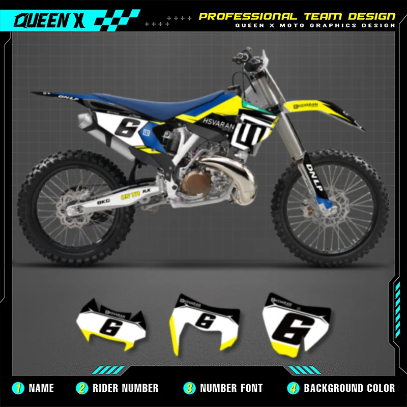 Queen X MOTOR For Husqvarna TC FC 2014 2015 TE FE 2014 2015 2016 Custom Team Motorcycle Graphics Decals Stickers Kit