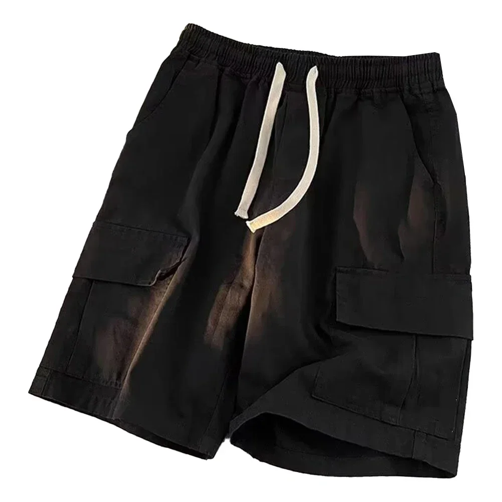 

Loose Hip Hop Pants Men Cargo Shorts 2XL High Street Multi Pockets Shorts Brand New Condition Drawstring Closure