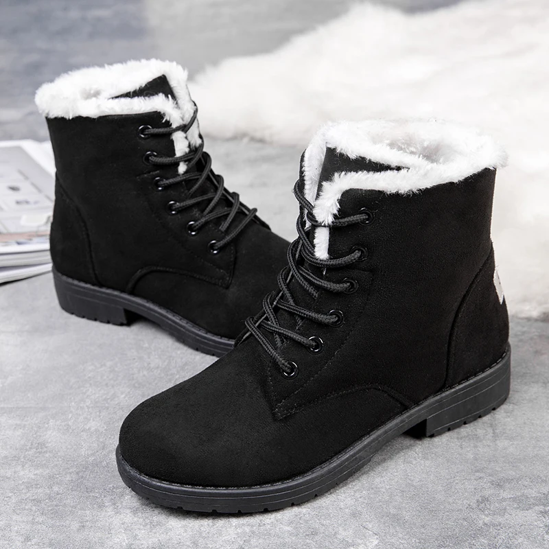 Snow Women Boots Flat Boots For Women Platform Ladies Shoes Plush Keep Warm Boots Ladies Fur New Winter Shoes Women Botas Mujer image 4