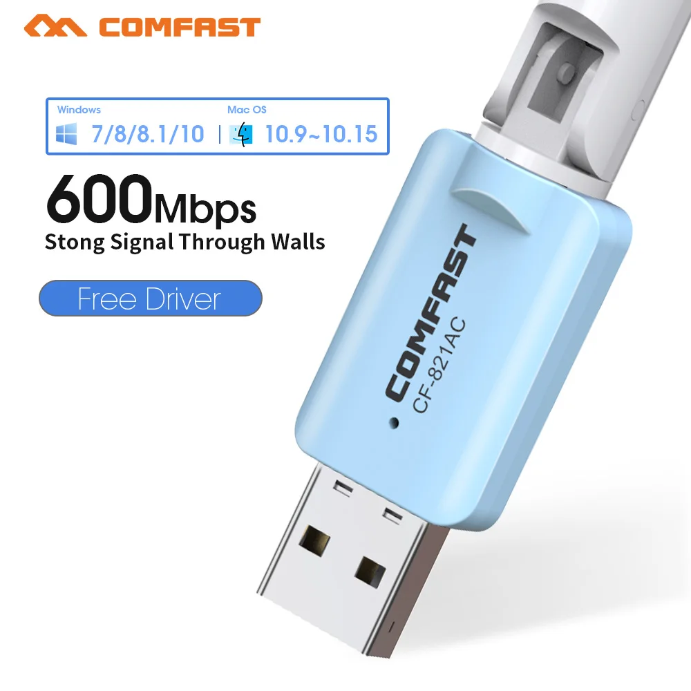 WiFi USB 3.0 Adapter 600Mbps Free Driver Dual-Band 2.4GHz&5GHz Wifi Usb For PC Desktop Laptop Network Card Wireless Receiver