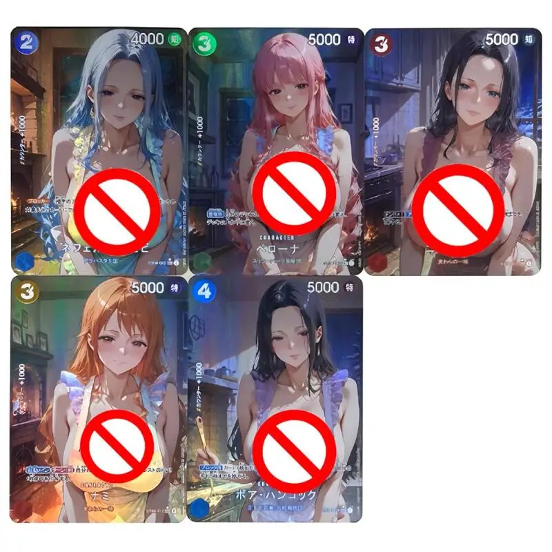 

5 шт./компл. One Piece Chef Series OPCG Nami Yamato Boa Hancock DIY самодельные цветные флэш-карты аниме игровая коллекционная карта подарочная игрушка