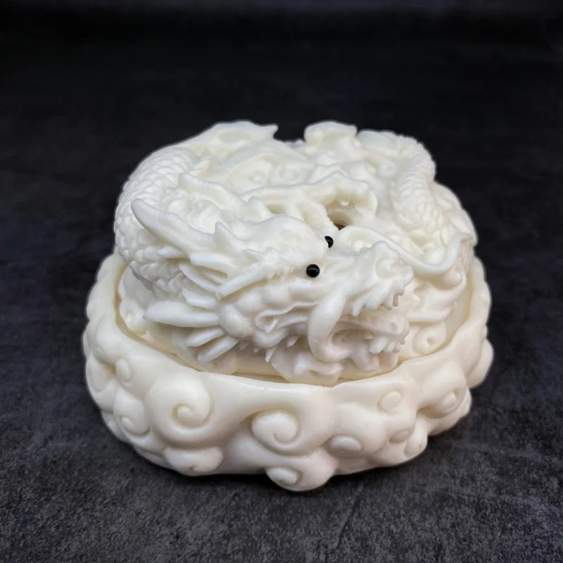 

Ivory Tooth Fruit Carving Pan Dragon Incense Burner10.8*9.8*5.8cmHome Office Incense Burner Factory Wholesale