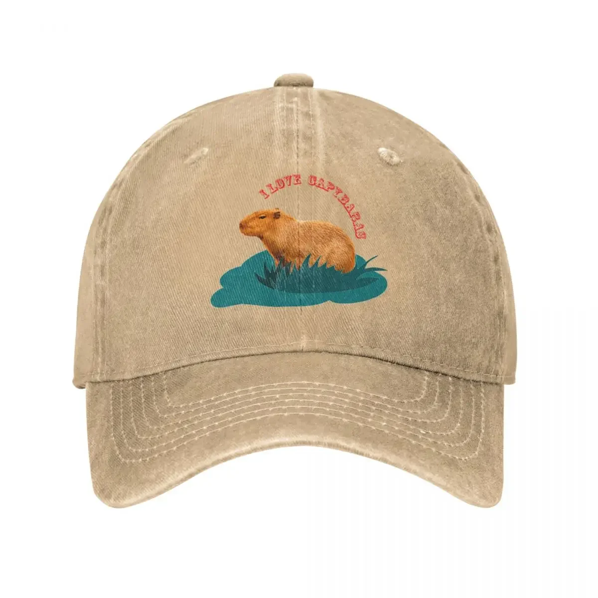 

Animals Capybara Summer Baseball Caps Vintage Washed I Love Capybaras Snapback Hat All Seasons Travel Hats Cap for Men Women