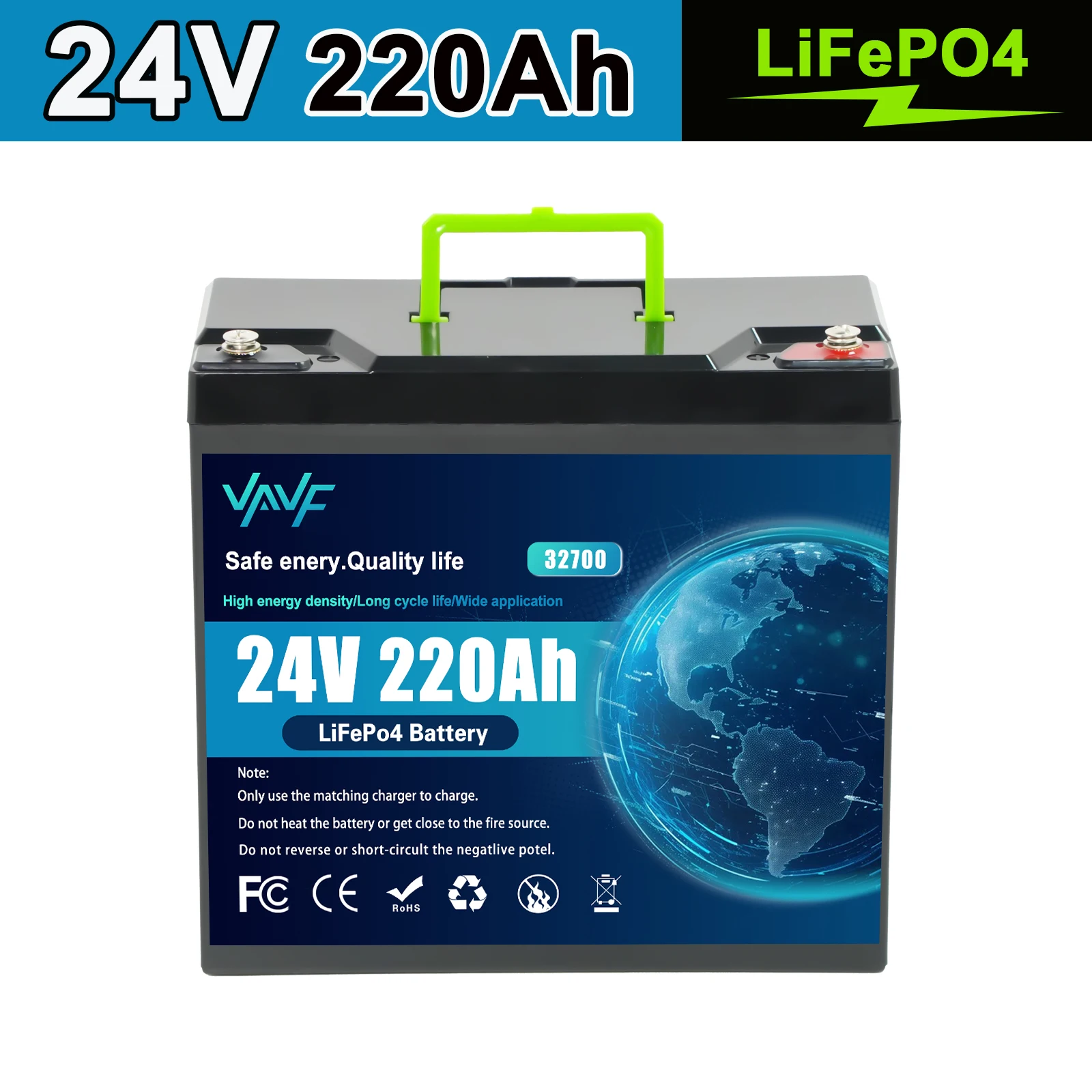 

Аккумулятор LiFePO4 24 В 200 Ач со встроенным BMS 8000+ циклов, идеально подходят для систем солнечной энергии Автофургоны, Морские сосуды, Внедорожные поездки