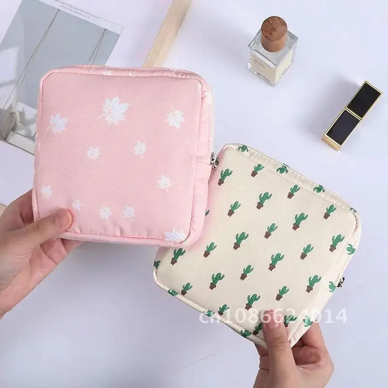 

Storage Bag Sanitary Napkin Waterproof Portable Tampon Cosmetic Headset Data Cable Literary Zipper Coin Case