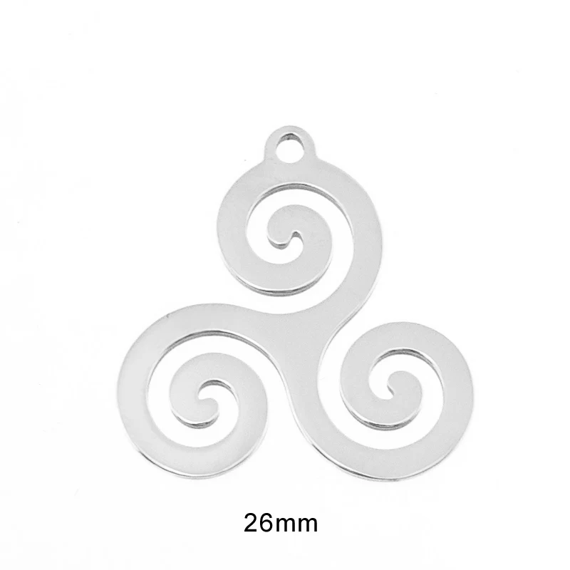 

Triskele round pendant Charms Viking jewelry symbol of Sicily trinacria both sides mirror polished stainless Steel