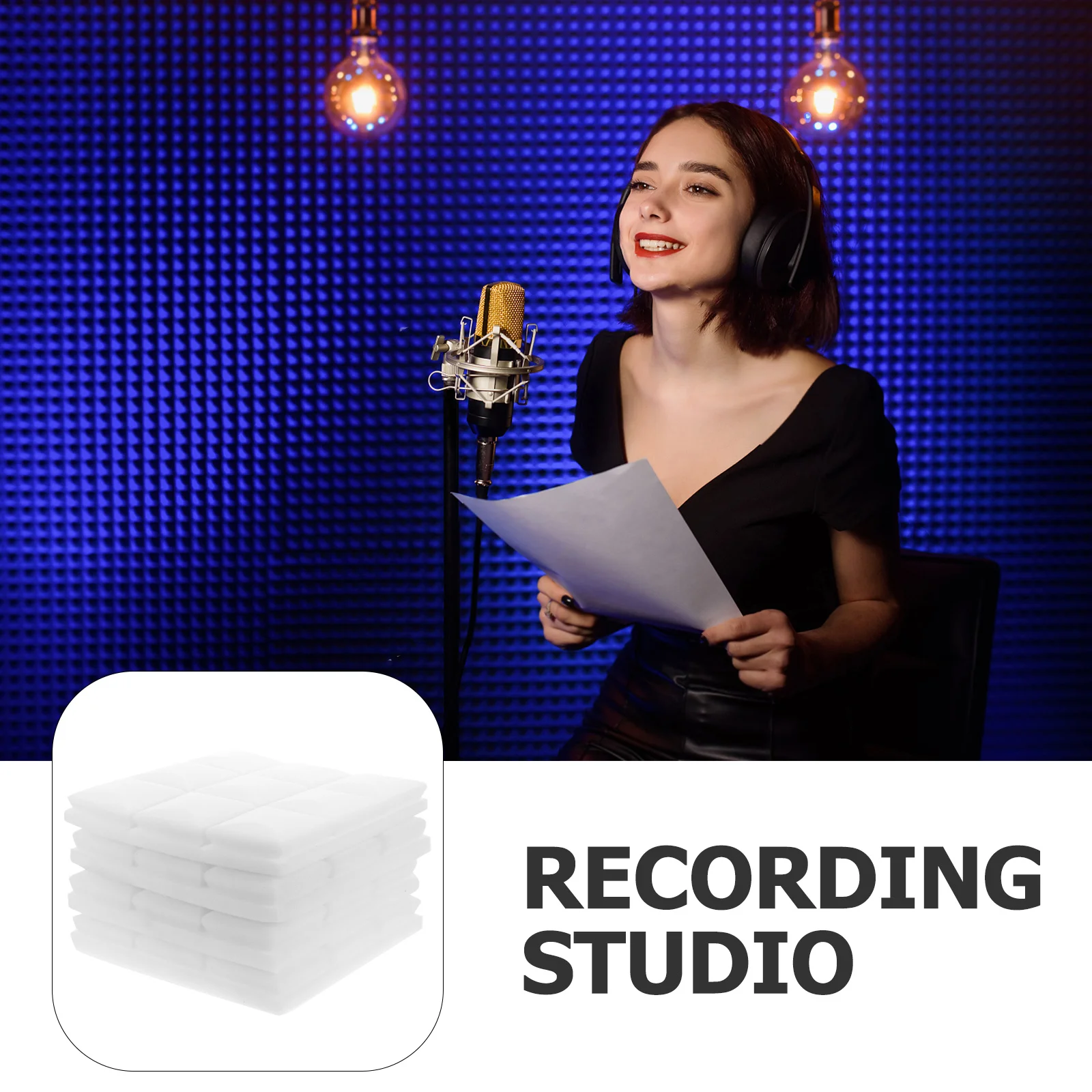 

4Pcs Sponge Acoustic Panel Soundproofing Noise Cancelling Sound Insulation Panel for Wall Ktv Studio Piano Room Wall Decor