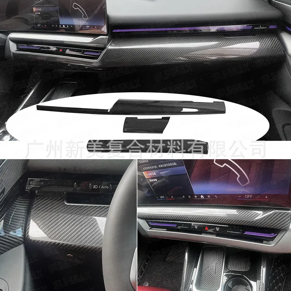 

For BMW New 5 Series 530Li True Dry Carbon Fiber 24 Central Control Dashboard Decorative Strips Automotive Interior Modification