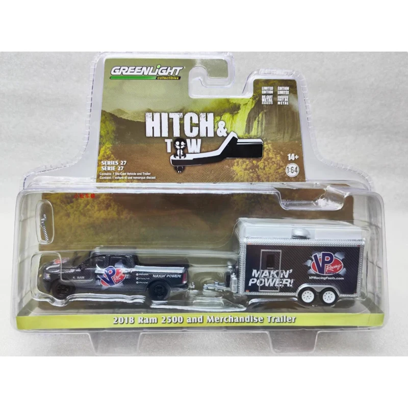 

GreenLight Diecast 1:64 Scale 2018 Ram 2500 & Merchandise Trailer Alloy Car Model Classic Collection Display Toys