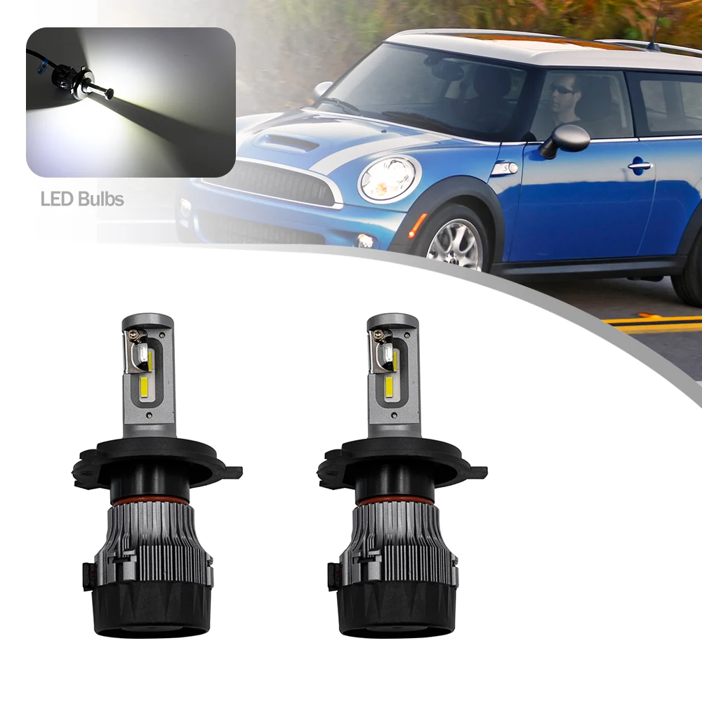 2Pcs For Mini Cooper R55 R56 R58 R60 R61 F55 F56 50W High Power H4 LED Headlight Main Dipped Beam Lamps