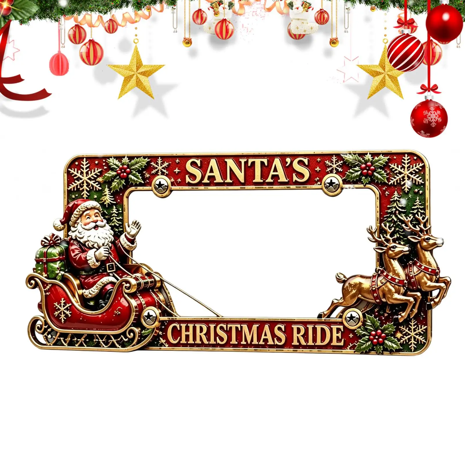 Motorcycle Plate Frame Metal Christmas Motorbike Accessories Motorbike Tag Cover Holder For Riders Collectors Modifiers Women