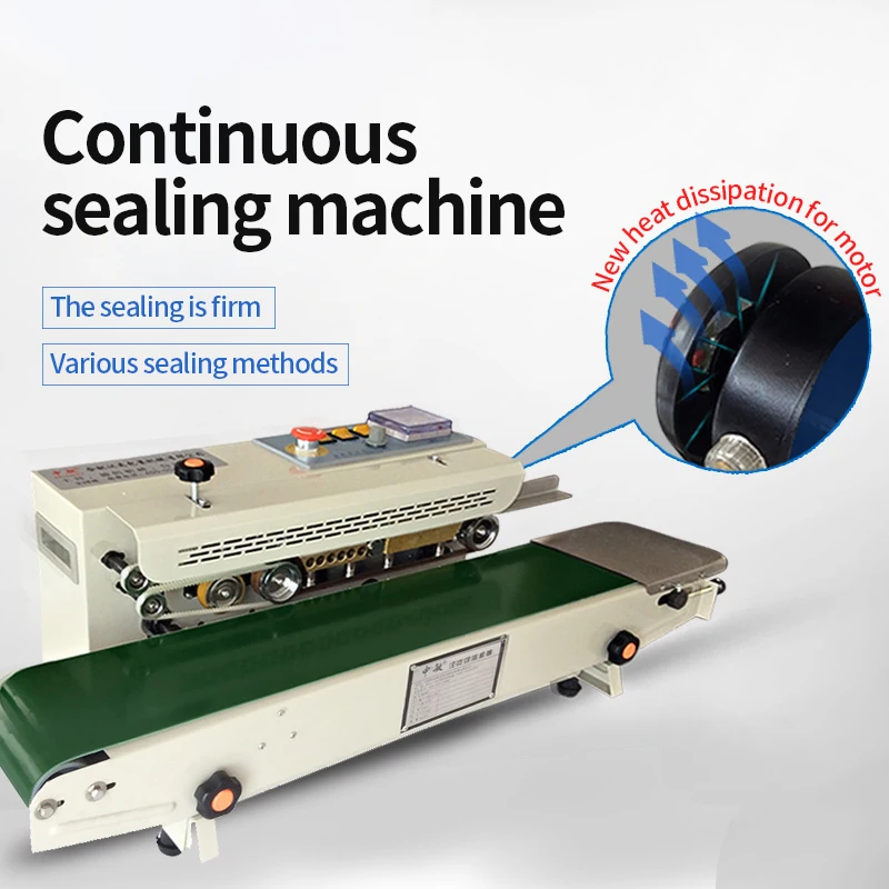 Automatic Continuous Sealing Machine Sealer Coding Counting Optional for Plastic Bag Expanded Food for Factory Production Line