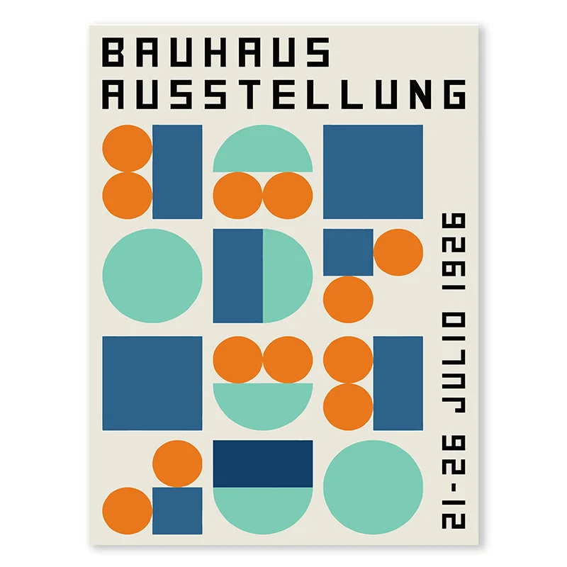 Abstracte Blauwe Kleur Blok Bauhaus Poster Nordic Geometrische Lijnen Canvas Schilderij Print Foto Moderne Slaapkamer Muur Kunst Home Decor