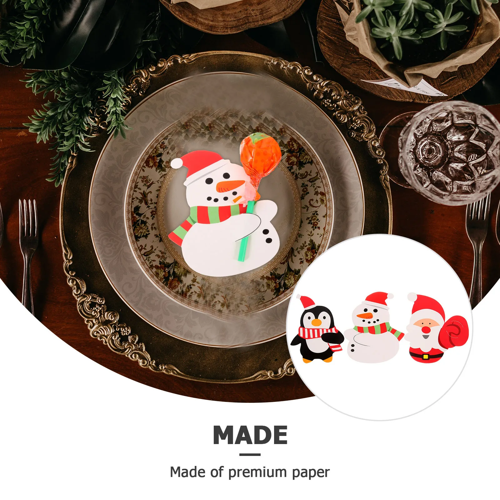 

150pcs Decorative Paper Cards For Lollipop Candy Holder Kids Party Favors Christmas Theme Treat Packaging Supplies