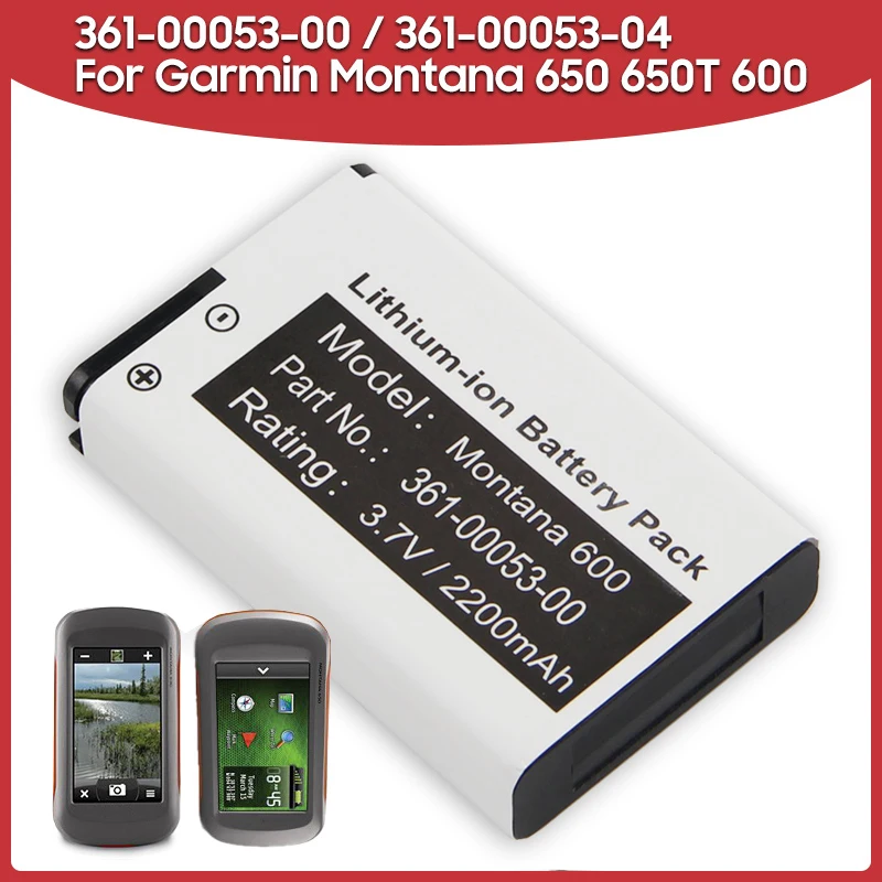 

New Replacement Battery 361-00053-04 361-00053-00 For Garmin Montana 650 650T 600 680 VIRB GPS Handhelds Batteries 2000mAh