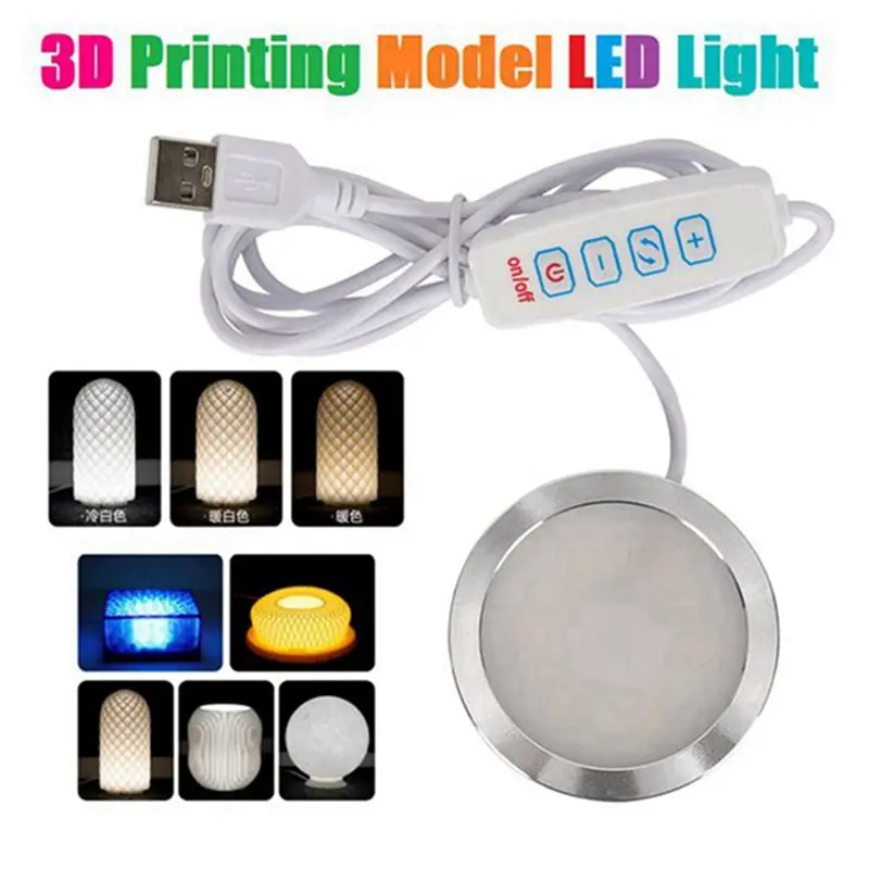 AT29-For Bambu Lab Led Lamp Kit Adjustable Light Kit Led Light Parts Hardware DIY Model White /Cold/Warm Light Without 9 Pcs