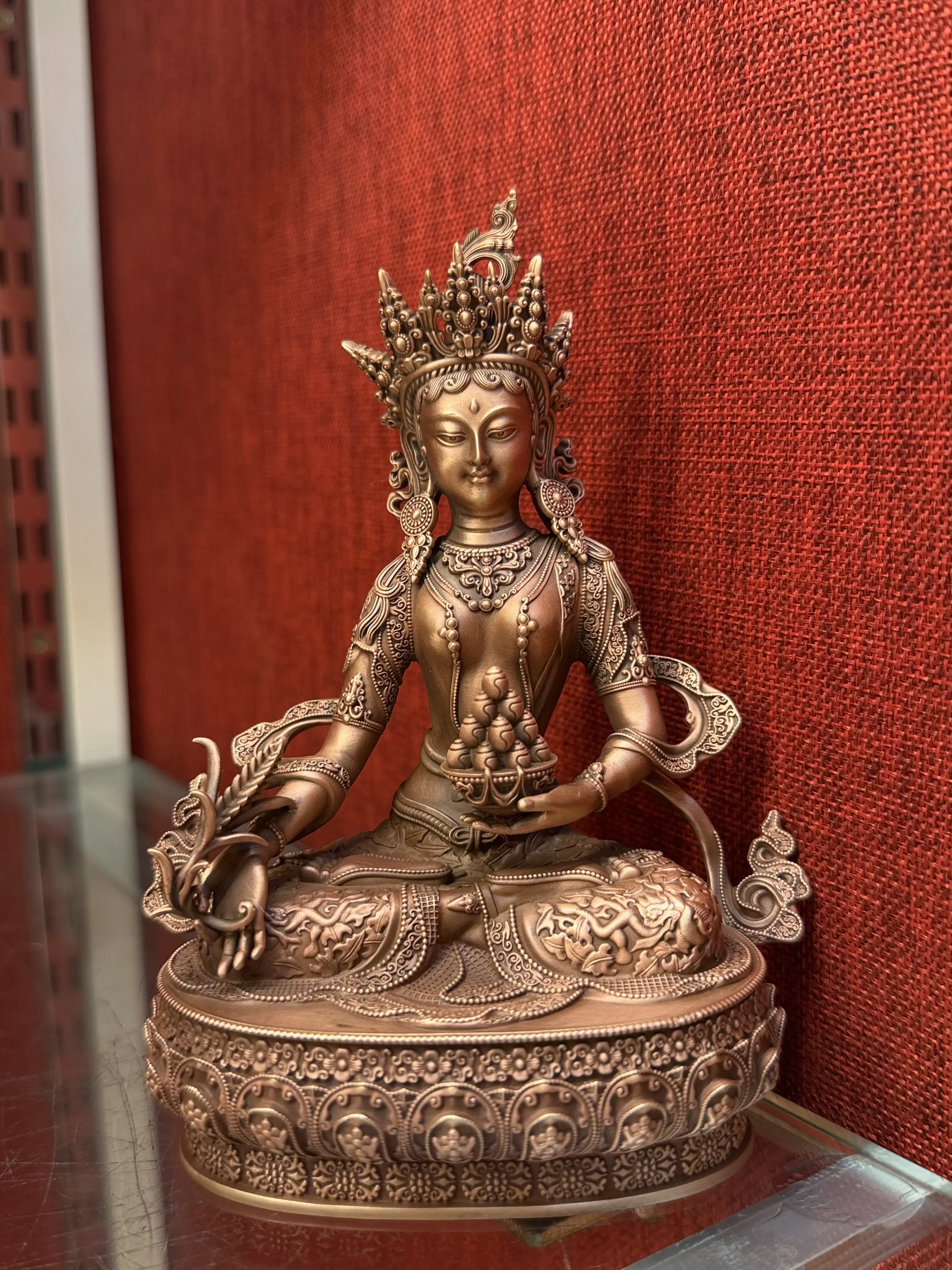Caixu Buddha Mother 15cm pure copper boutique Buddha statue