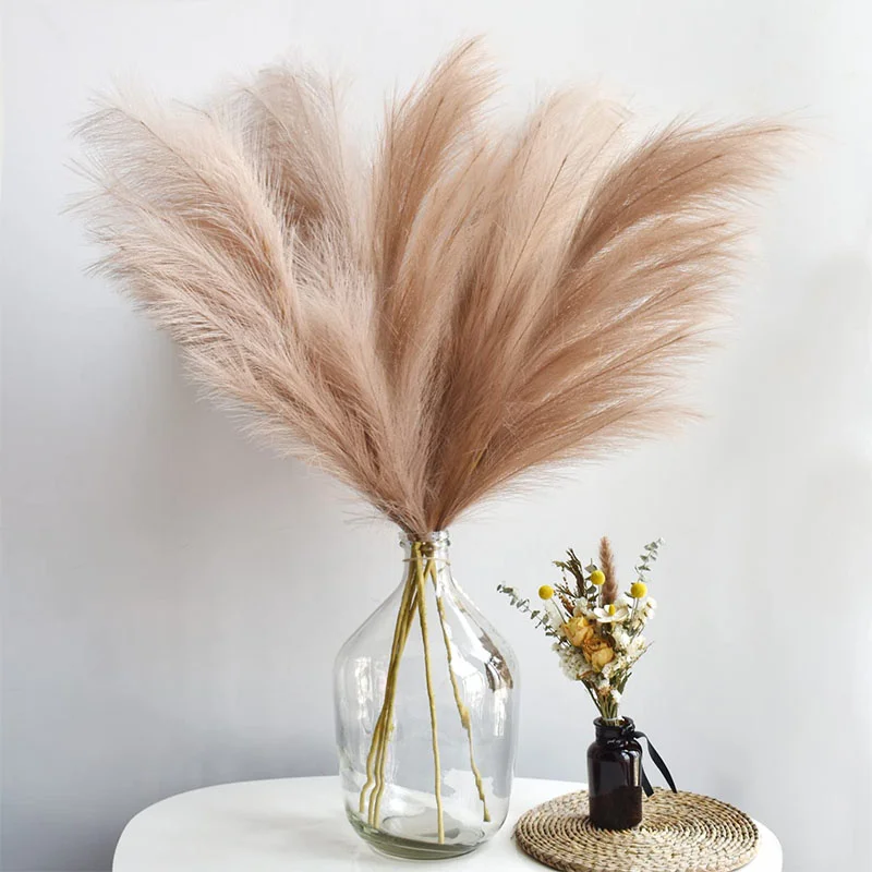 100CM Fluffy Pampas Grass Artificial Flowers Reeds Grass Wedding Party Decoration Boho Bouquet Home Table Decoration Accessories