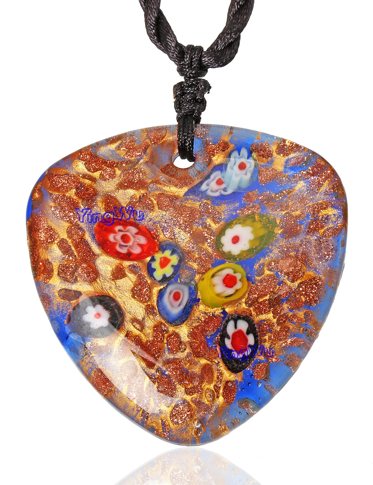 Wholesale 6pcs Murano Lampwork Glass Heart Flower Pendant Beauty Necklaces For Women\'s Gift