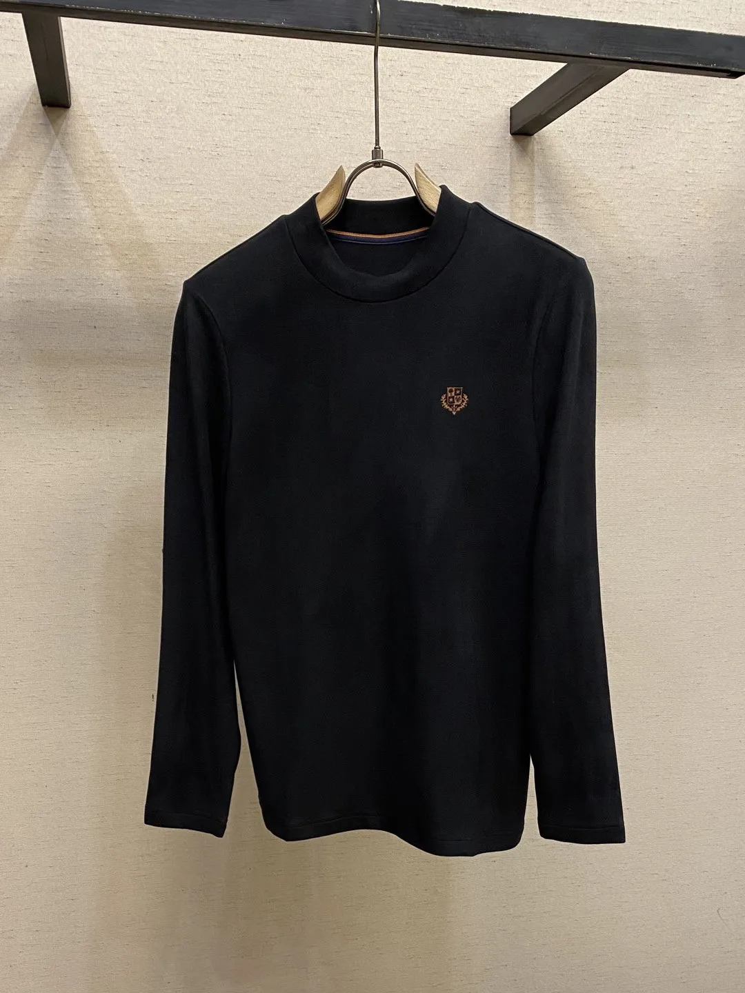 

Autumn Winter Long Sve Velvet T-irt Men's Casual Sle Stand Fit Anti-Wrinkle f High Collar Comfortable Breathable