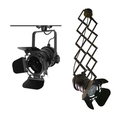 Retro Track Light 35W Spotlight Flexible Surface Mounted Ceiling Track Fixture E27 Base with Barndoor for Theater Coffee Bar