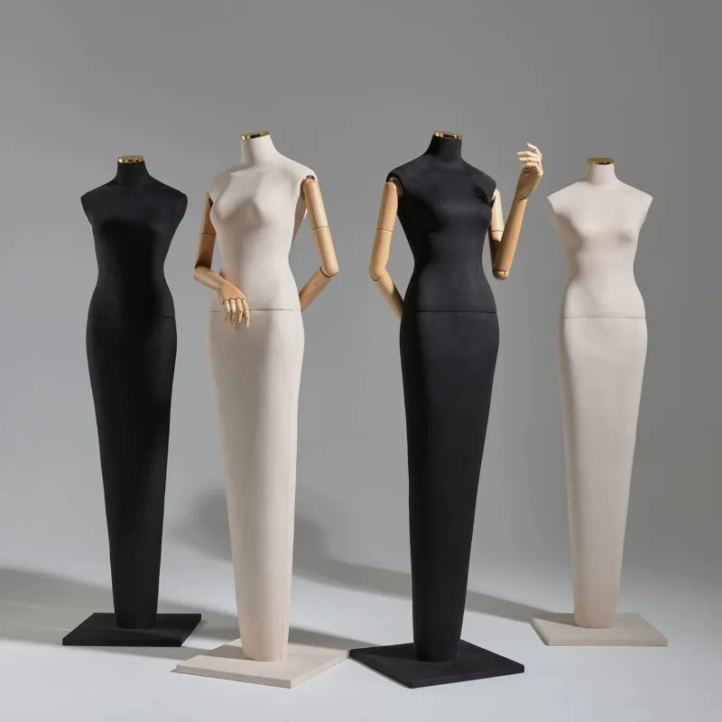 Light Luxury Velvet Covered Mannequins Full-body Mannequin for Women's Clothing Window Dummy Display Props Model Display Rack Z